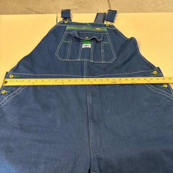 Liberty Overalls Men's Size 48x30 Carpenter Dungaree Denim Bib Utility Jumpsuit - Picture 5 of 9